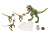 Jurassic World Toys Amber Collection Baby T Rex & 3 Compsognathus Compy Dinosaur Figures Jurassic Park II Toy with Posable Joints, Authentic Look &