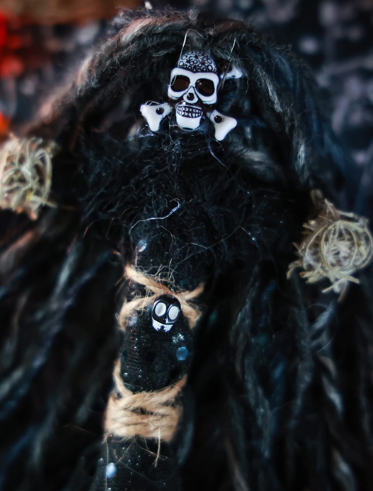 Nosadi Voodoo Doll Real Handmade Creepy Dolls Set Horror Voodoo Supplies Skull Witches Poppet for Halloween Birthday Christmas Party Gift Decoration
