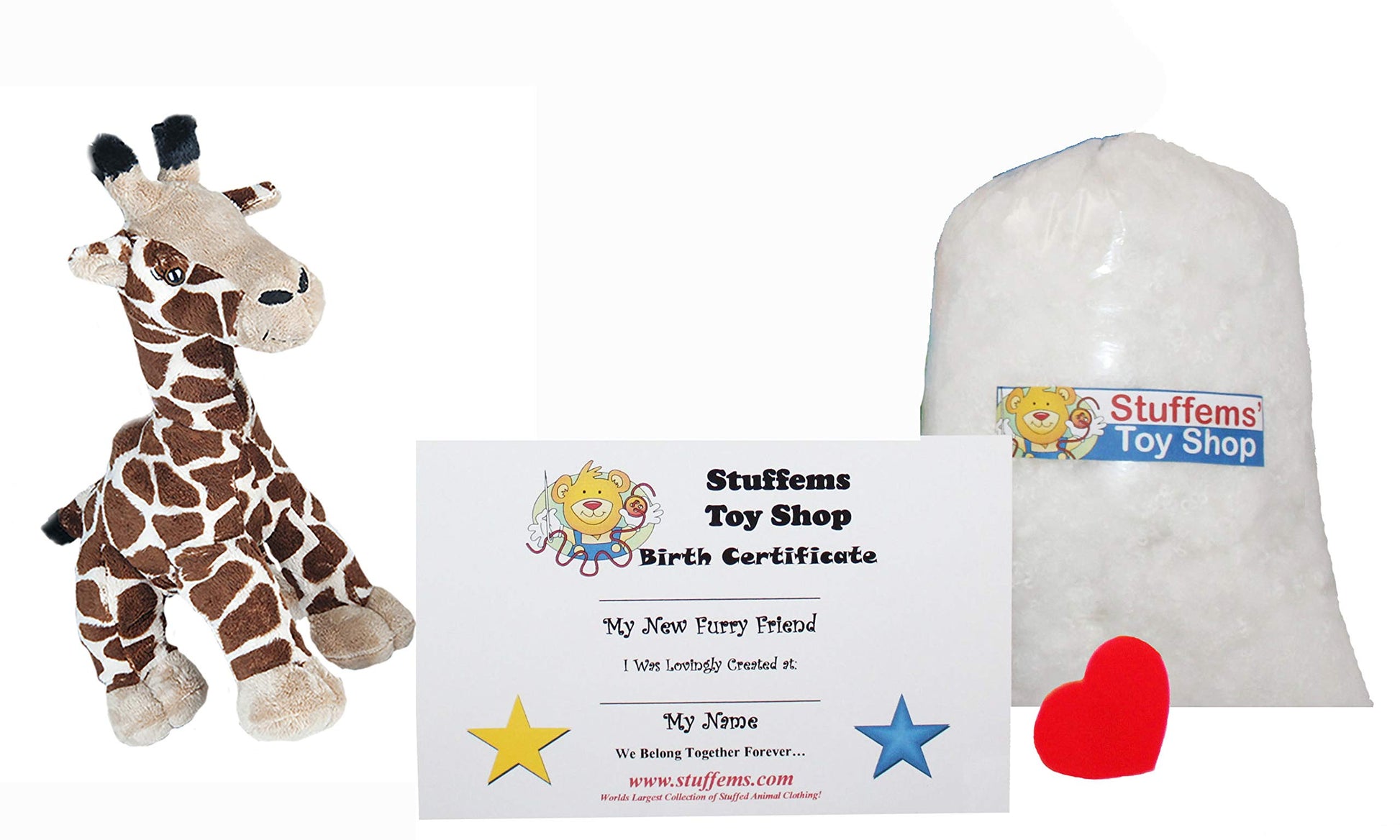 Stuffems Toy Shop Make Your Own Stuffed Animal Mini 8 Inch Gerry the Giraffe Kit - No Sewing Required!