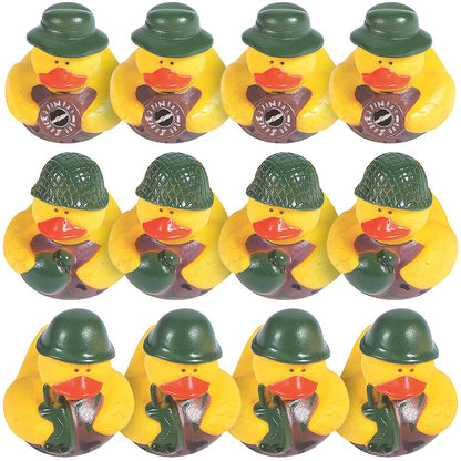 One Dozen (12) Camoflage Rubber Duck Party Favors