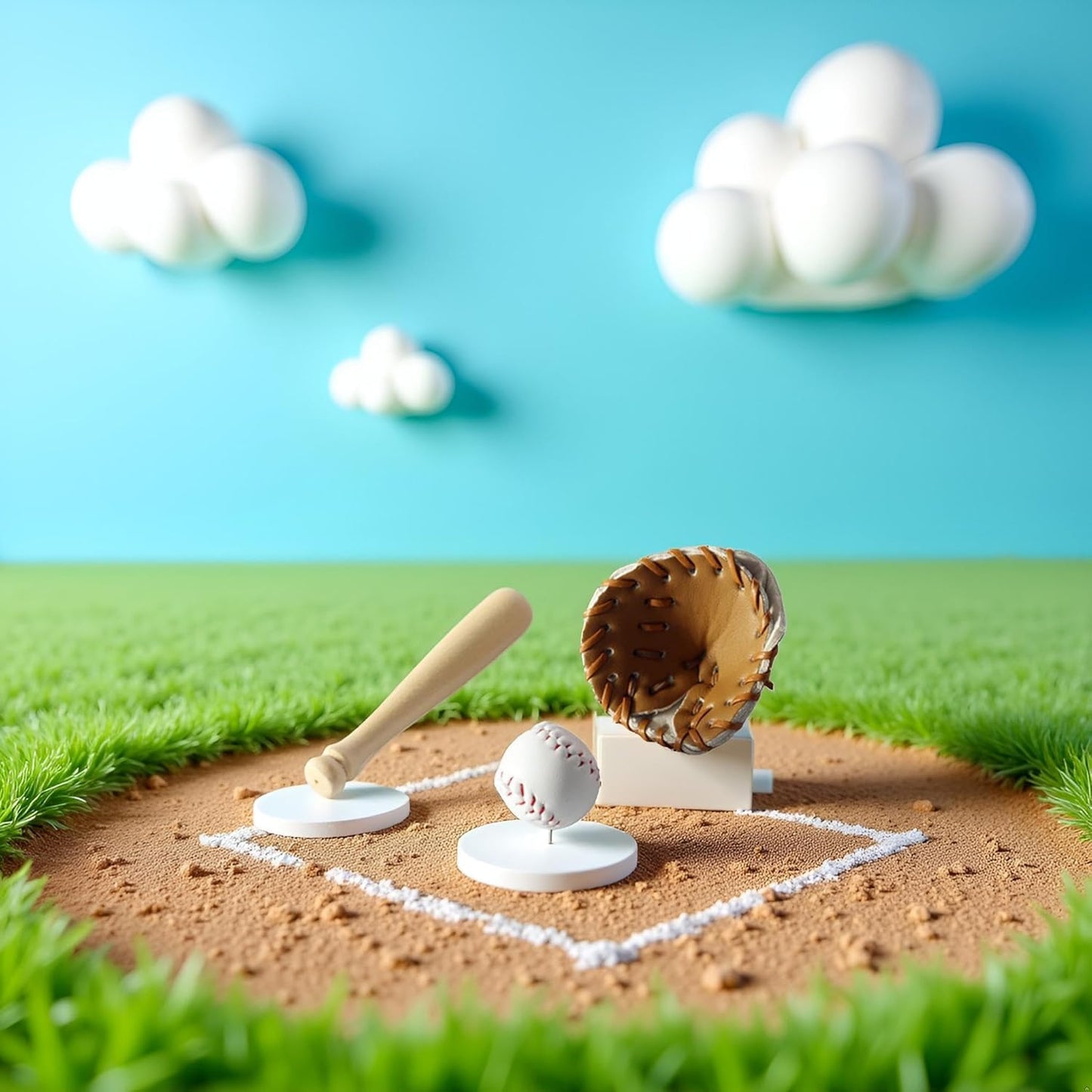 3Pcs/Set Khaki Dollhouse Baseball, 1/12 Scale Miniature Accessories, Wood Miniature Baseball Glove Set for Scene Decor