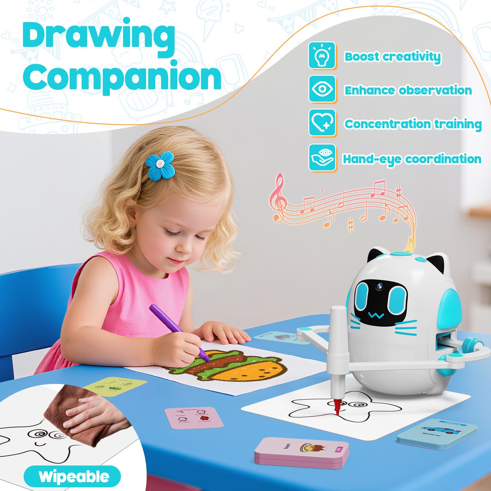 Drawing Robot for Kids with Camera Recognition, Smart Robot Drawing Machine