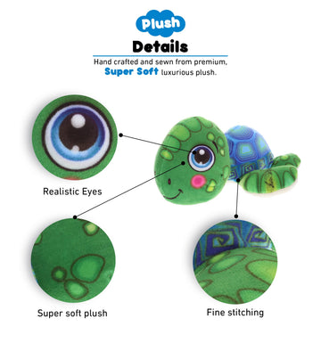 DolliBu Sea Turtle Stuffed Animal Plush Toy, Kids & Adults Huggable Turtle Plush Cuddle Gifts, Cute Stuffed Animals for Girls & Boys 5.5 Inches