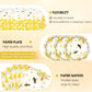 Bee Birthday Party Decorations 41Pcs Bumblebee Themed Tableware Set Include Bee Paper Plates Napkins Tablecloth, for Baby Shower Gender Reveal Kids