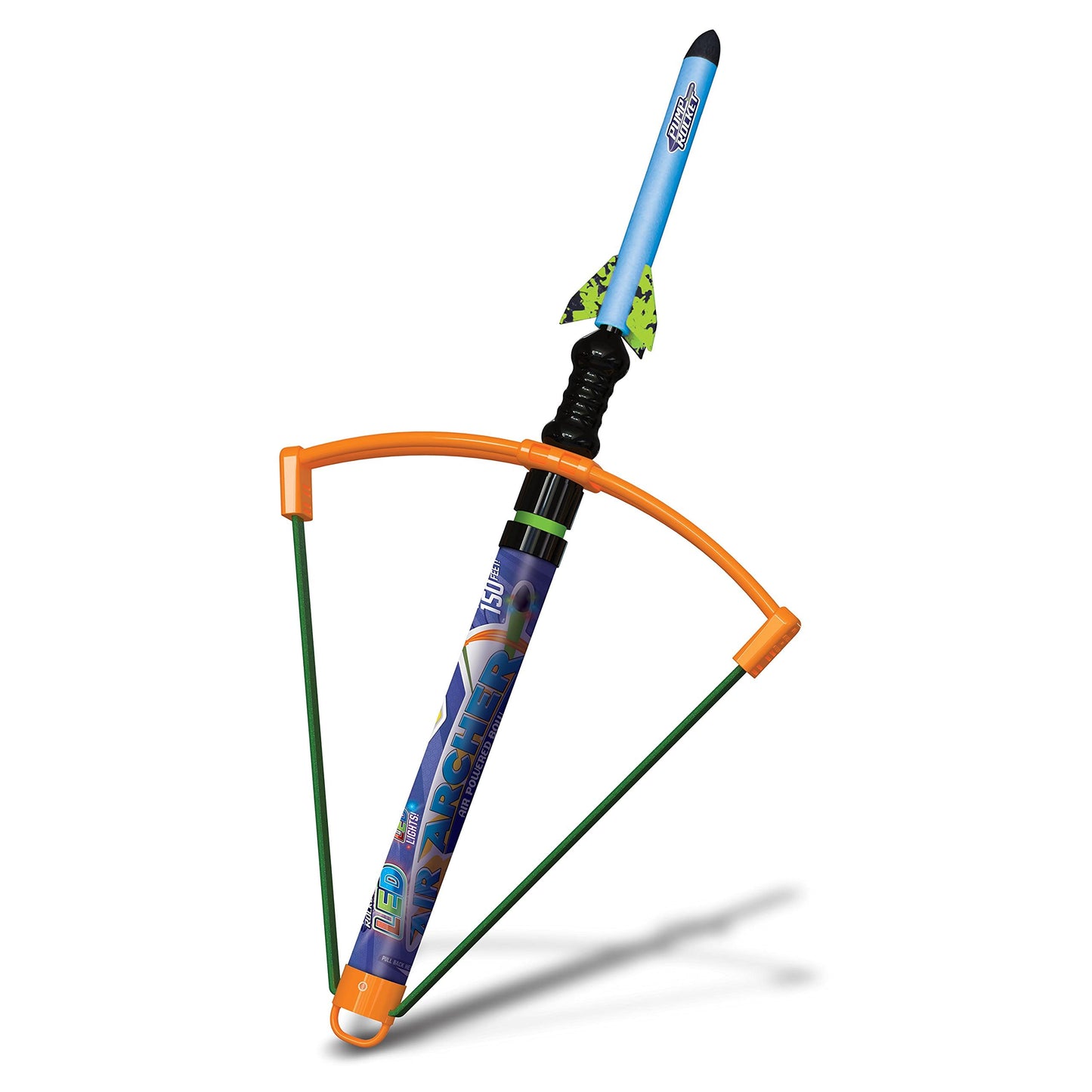 Geospace Pump Rocket Air Archer Air-Powered Bow and Rocket Set with EZ-Pull Bungee Power (1 Launcher, 3 Rockets and 4 Darts)