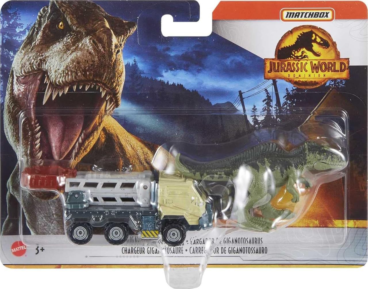 Jurassic World Matchbox Dinosaur Vehicle Playset Bundle, Die-Cast Cars and Helicopters Collection, Kids Toys, Ages 3+, 4 Pack FMY31-956G