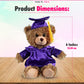 Personalized 2026 Graduation Mocha Teddy Bear - Custom Plush with Cap & Gown - 6 inch Cute Stuffed Animal for Graduates - Best Grad Gift for College