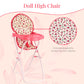 Foldable Baby Doll High Chair, Baby Doll Accessories, Dolls & Accessories Highchair Stuff for 18 Inch Doll, Doll High Chair Toy Set for Toddlers 3