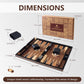 Wood Backgammon Set for Adults - 15 Inch Classic Board Game Case - Premium Folding Backgammon Set with Oversize Wooden Playing Pieces, Dices