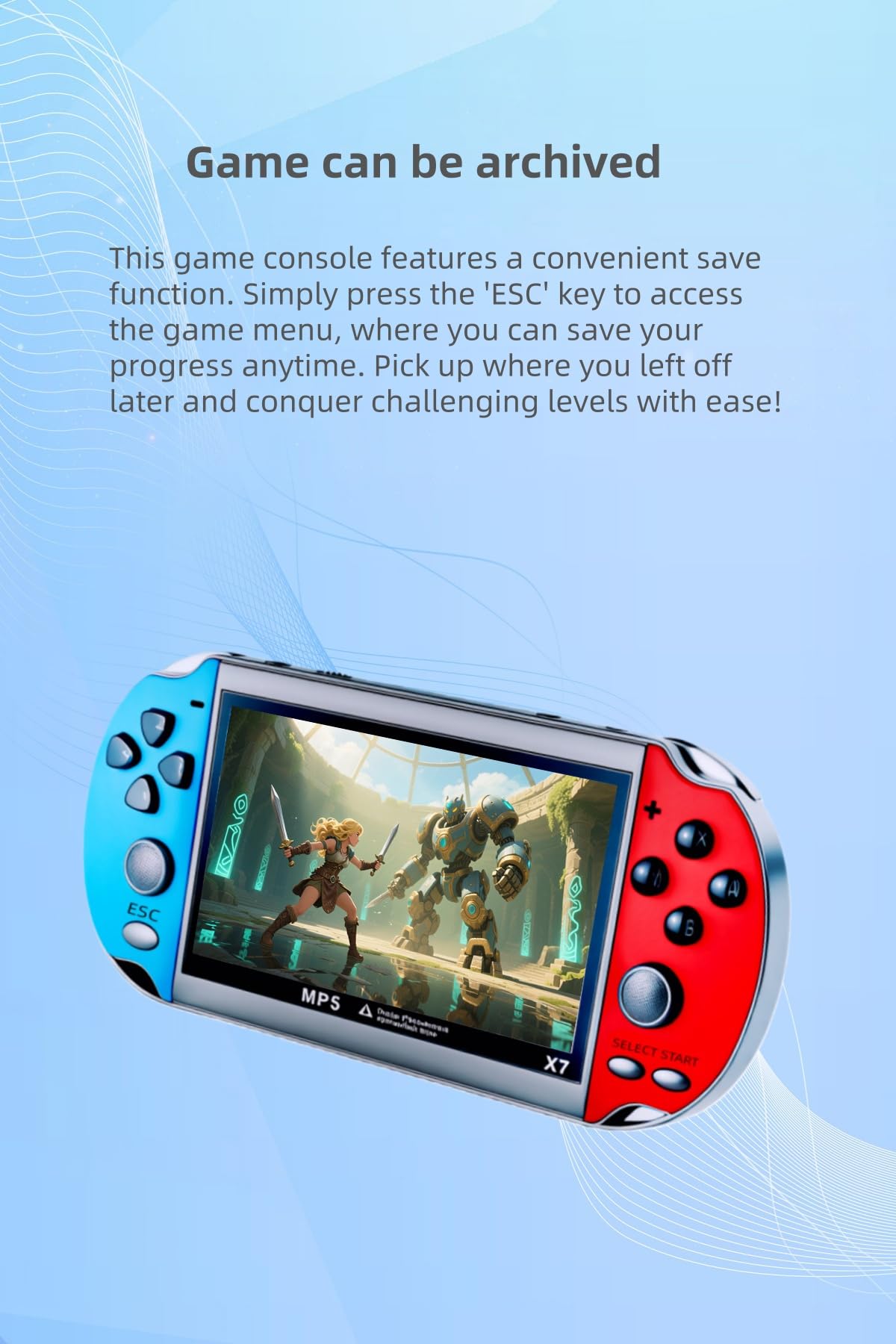 YHFITN 4.3" Screen Handheld Video Game Console - with Classic Game System, Support TV Output, with Rechargeable BatteryTravel Toys Classic Fun for All