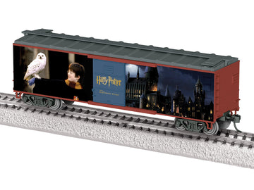 Lionel Harry Potter and The Sorcerer's Stone HO Gauge Model Train Boxcar - Railroad Train Car with Movie Scene Graphics, Metal Wheels, Opening Doors
