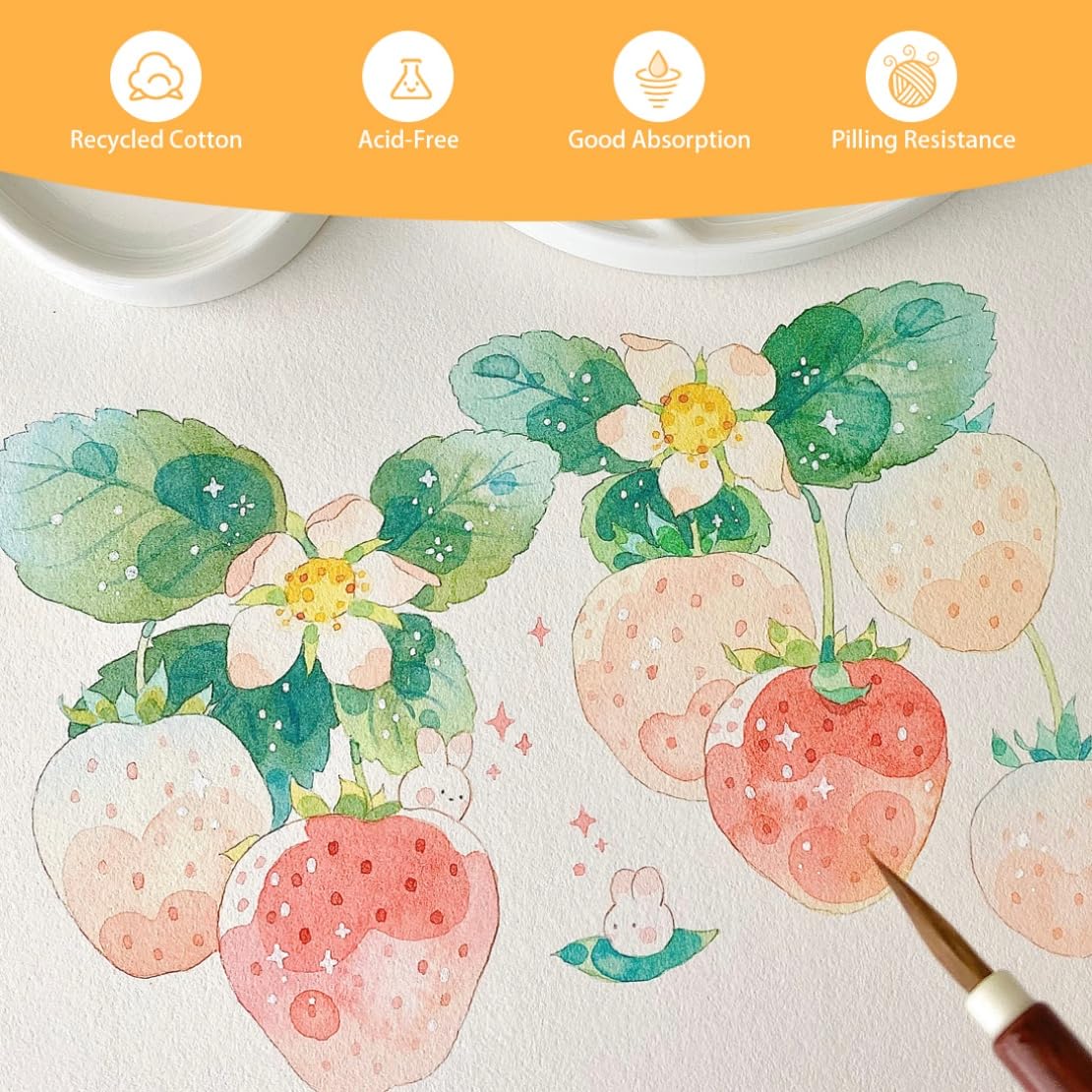 50 Sheets Watercolor Paper Bulk 5 x 7 Inch Cold Press Thick Water Colour Paper Cotton White Art Paper for Kids Students Artists Drawing Paint