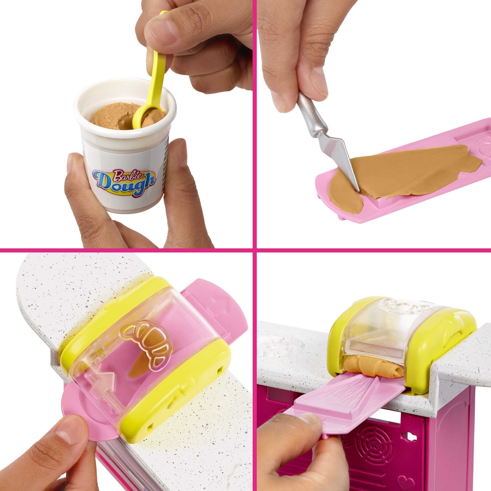 Barbie It Takes Two Baking Set with Malibu Doll and 18 Accessories Including Modelling Dough 3 Colours and Moulds, Children's Toy, from 3 Years, HJY19