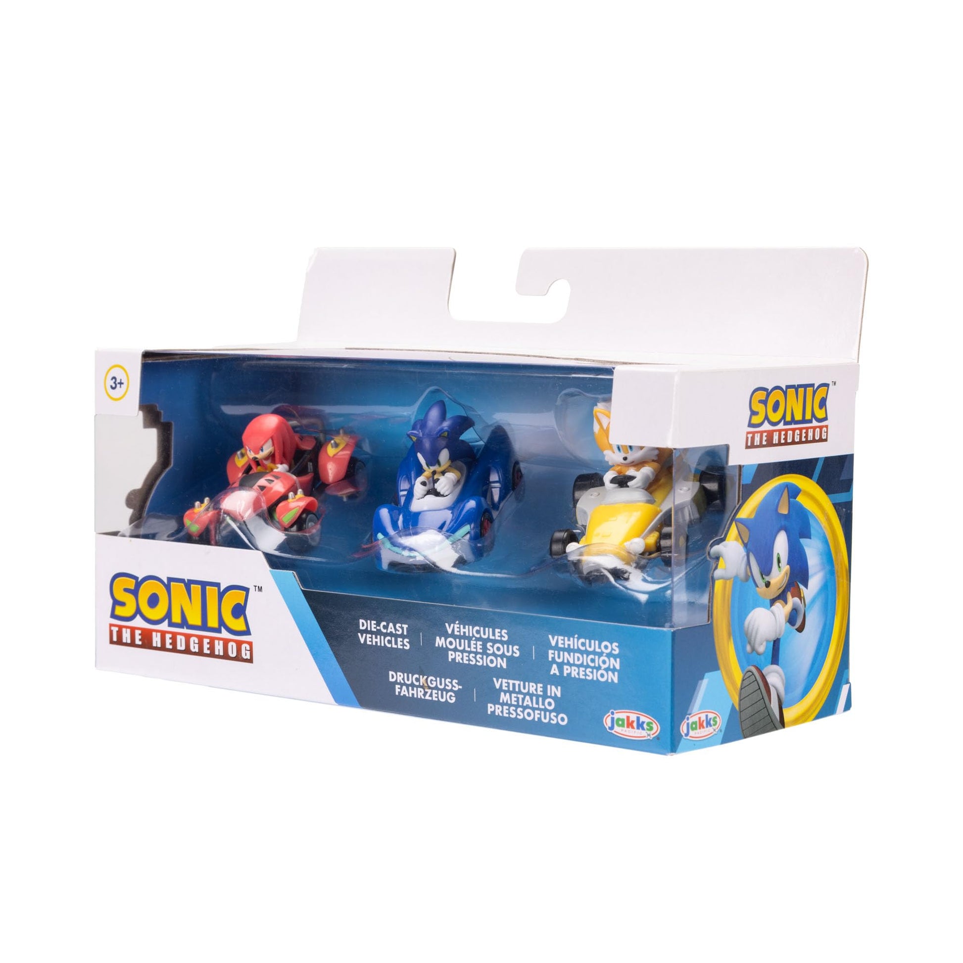 Sonic the Hedgehog 1:64 Die-cast Vehicles 3-Pack Knuckles, Sonic and Tails. Ages 3+ (Officially licensed by Sega)