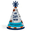 Big Dot of Happiness Go, Fight, Win - Sports - Cone Happy Birthday Party Hats for Kids and Adults - Set of 8 (Standard Size)
