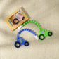 Baby Food Grade Silicone Tractor Truck Teether Toy with One Piece Design Pacifier Clip Holder,Teething Toys Gift Set for 3 Months+ Boys