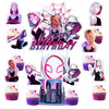 25 Pcs Cake Topper and Cupcake Toppers Set Birthday Party Supplies for Ghost Spider Birthday Decorations