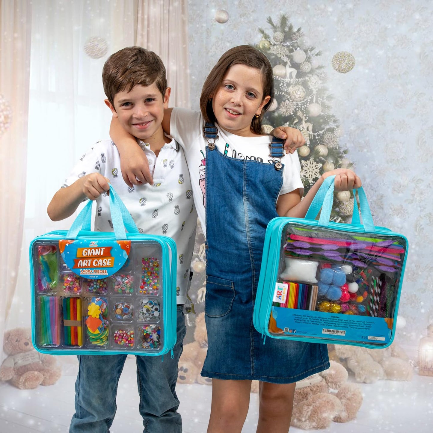 Arts and Crafts Supplies for Kid - 1600+Pcs Craft Kits for Kids - DIY School Craft Project for Kids Age 4 5 6 7 8-12 Christmas Gifts for Girls
