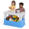 Simplay3 Play Around Toy Box Table, Multipurpose Kids Toy Box and Toddler Play Table for Toys, Art Supplies, Crafts, Durable, Plastic Large Toy Box