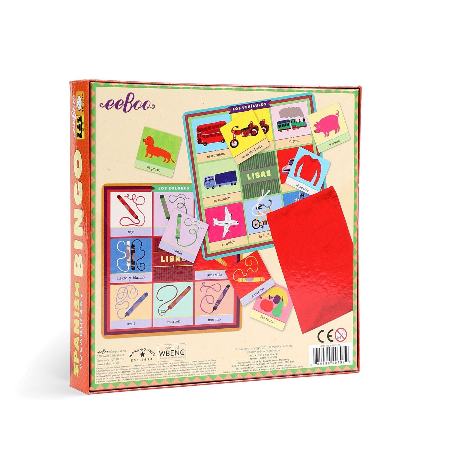 eeBoo: Spanish Vocabulary Bingo for Kids for Ages 5+, A Fun Kids Learning Game that Cultivates Conversation & Practicing a New Language