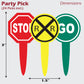 Railroad-Train Party Decorations! Choo Choo Set Includes 1 Lg. Train Centerpiece, 1 Railroad Crossing Foil Balloon, 24 Fun Party Picks & 24 Loot Bags
