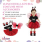 Emily Rose 18 Inch Doll Clothes 5-PC Magical Red & Black Lady Bug Onesie Tutu Halloween Costume for 18" Dolls - Accessories Gift Set - Removable Wings