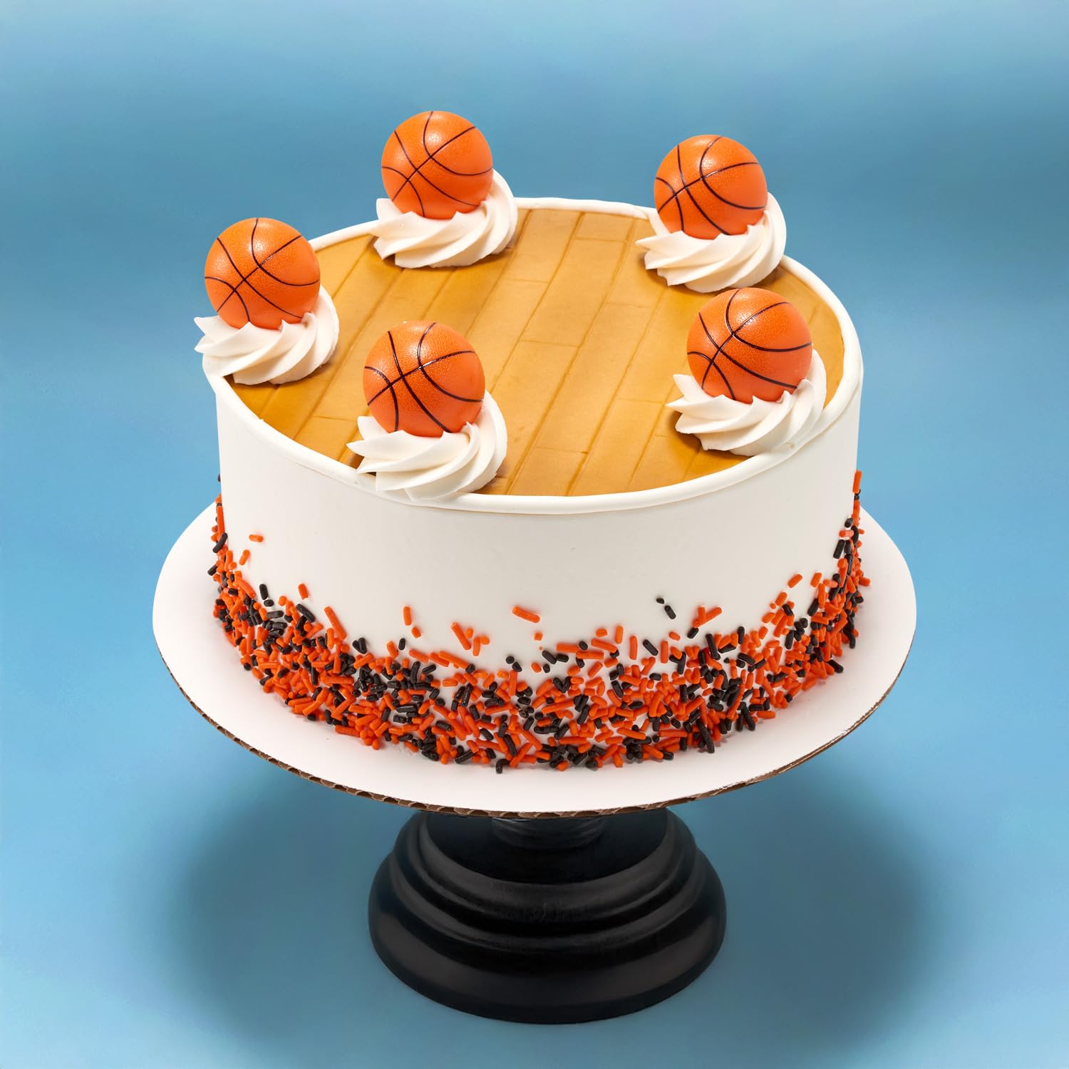 DECOPAC 3D Basketball Rings, Cupcake Decorations, Food Safe Cake Toppers - 24 Pack