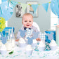 48 PCS Blue Bodysuit Happy Birthday Cupcake Toppers Party Decorations