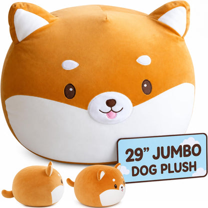 Jumbo Shiba Inu Dog Plush Pillow - 29 Inch Large Squishy Giant XXL Stuffed