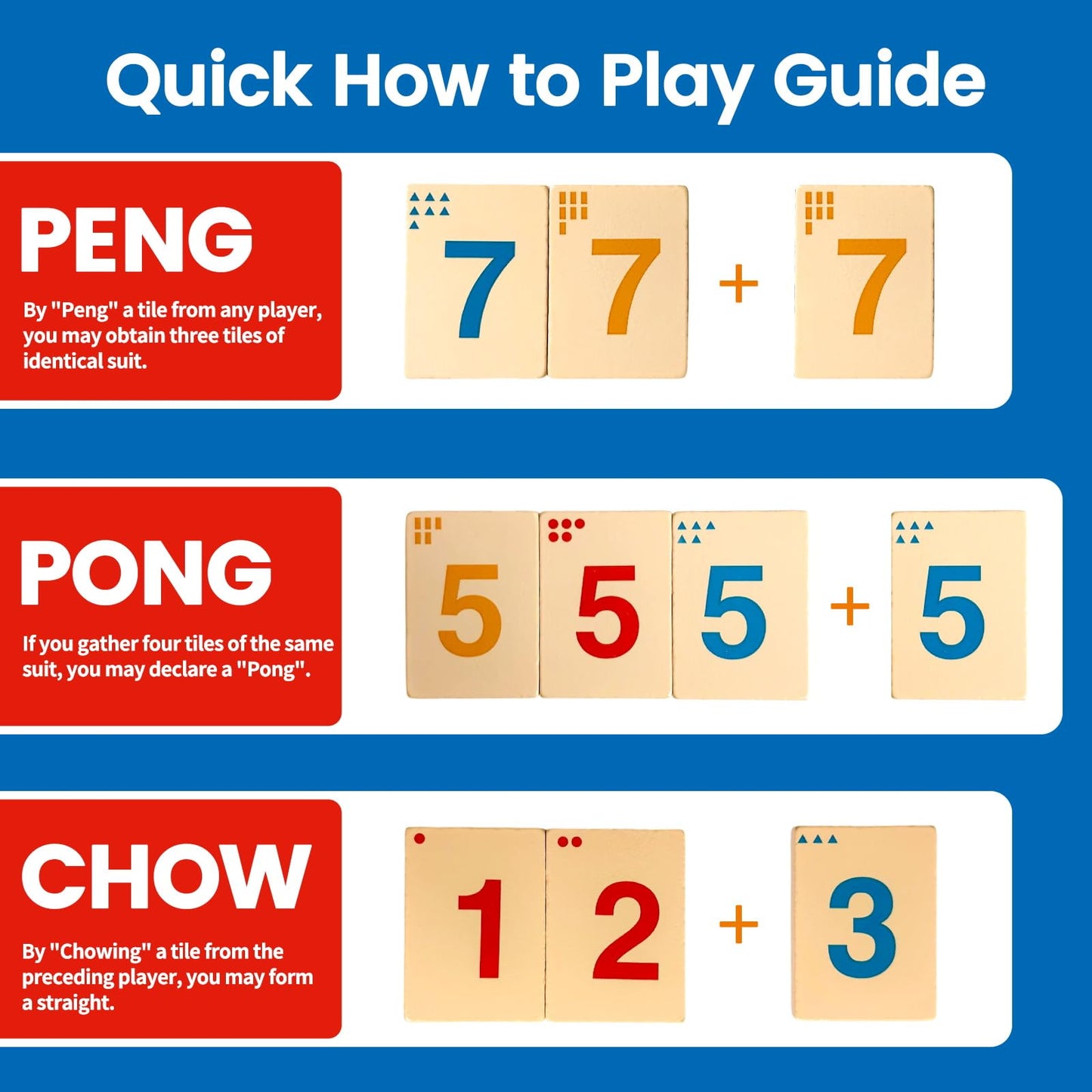 Chinese Mahjong Set for Beginners, Portable Travel Mahjong Game with Numbered Tiles, Easy to Learn Starter Set, Board Game for Adults and Teens