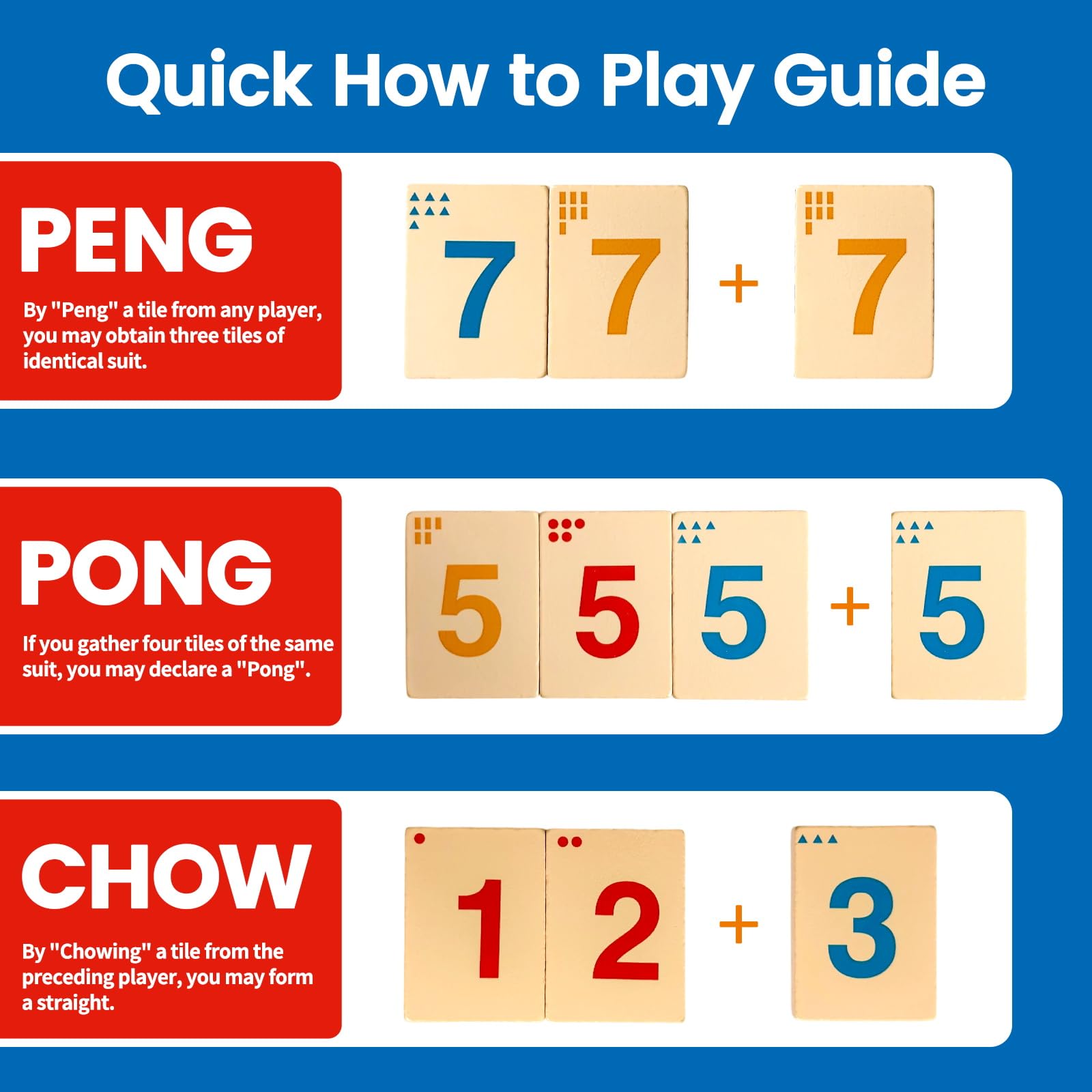 Chinese Mahjong Set for Beginners, Portable Travel Mahjong Game with Numbered Tiles, Easy to Learn Starter Set, Board Game for Adults and Teens