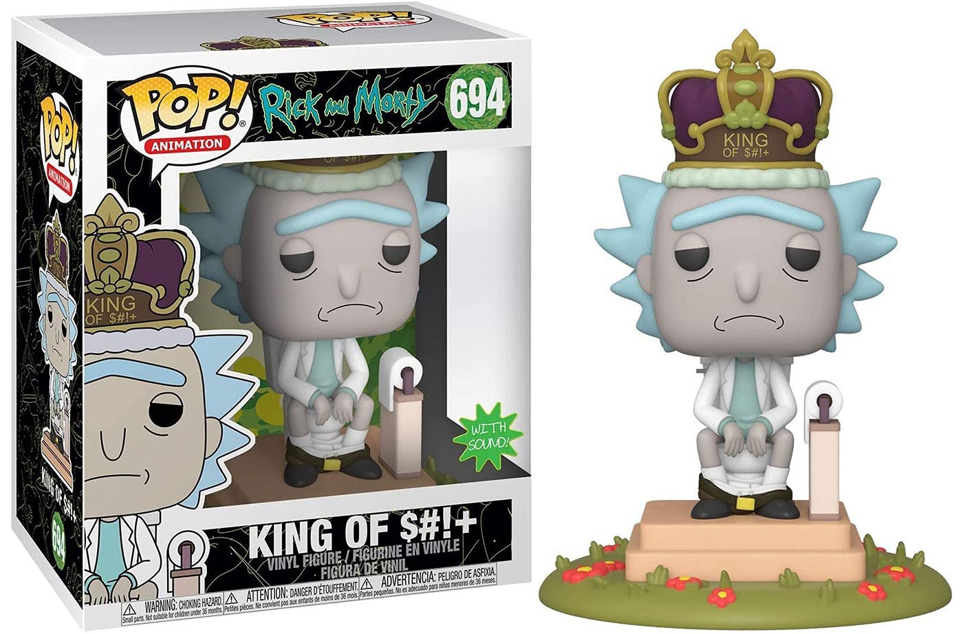 Funko Pop! Deluxe: Rick and Morty - King of $#!+ with Sound, Multicolour
