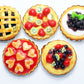 Handmade Dollhouse Miniature Fruit Pie Set 1:6 Scale Air Dry Clay Mini Food 5 Assorted Pies Realistic Bakery Dessert Accessories for Dollhouse Kitchen