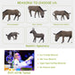 JOKFEICE Animal Figures 4pcs Plastic Gray Donkey Family Animals Action Model Science Project, Learning Educational Toys, Birthday Gift, Cake Topper