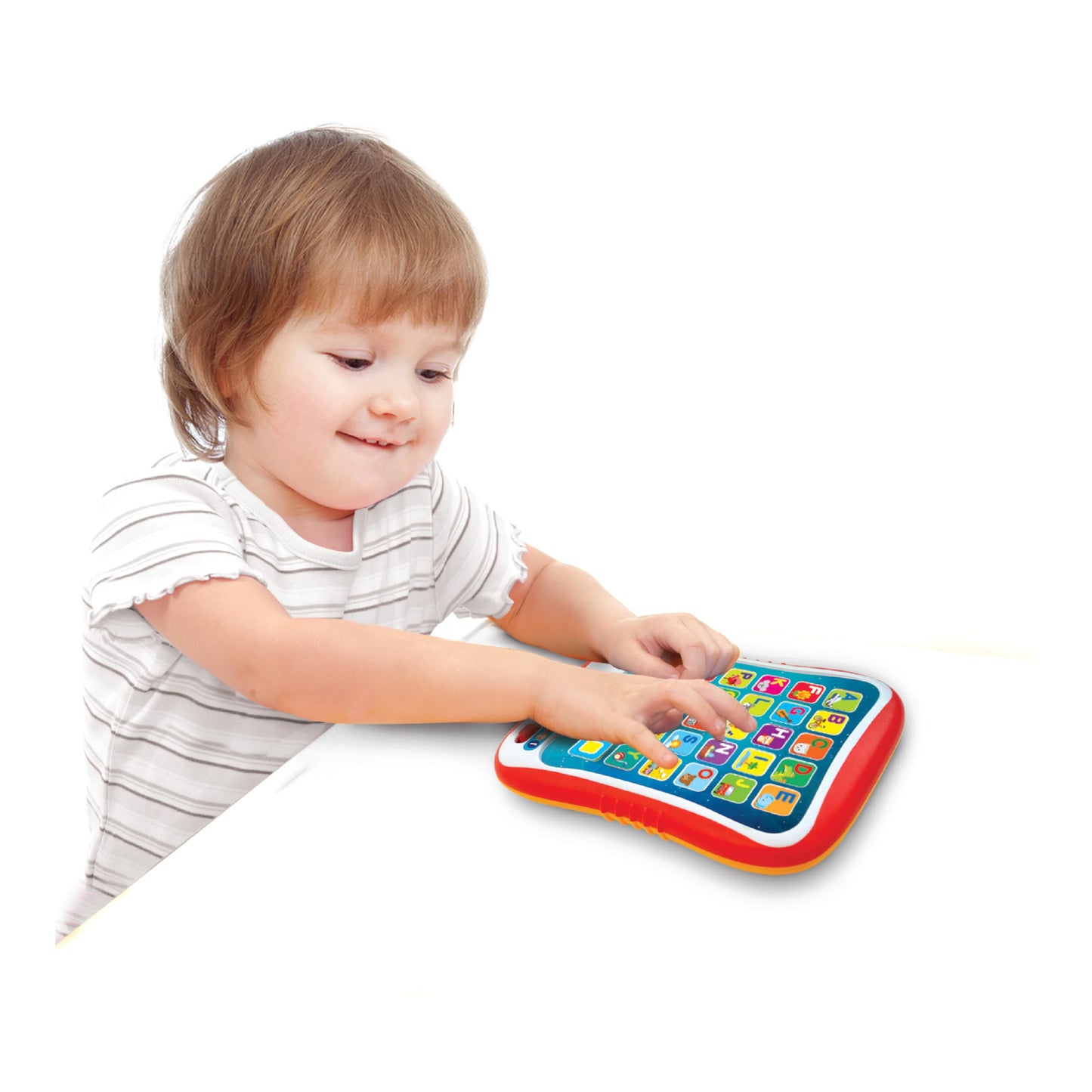 Winfun I-Fun Pad - Interactive ABC Learning Tablet with 3 Play Levels, Letters, Shapes, Sounds & Music, Easy-Grip Design, Light-Up Fingerprint
