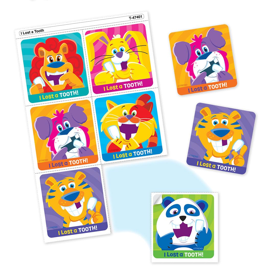 I Lost A Tooth Tear & Share Stickers by TREND; 30 Seals/Pack - Spread Sticker Joy!