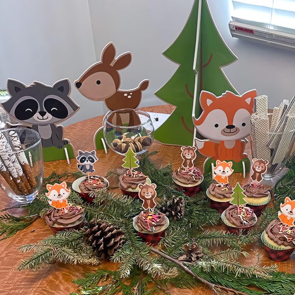 Fun Express - Woodland Party Centerpiece (5pc) for Birthday - Party Decor - General Decor - Centerpieces - Birthday - 5 Pieces