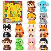 HIGH GODO Animal Party Favors Building Blocks, 12 Pack Mini Animals Building Set, Goodie Bag Stuffers, Classroom Small Prize Toys Gifts for Adults