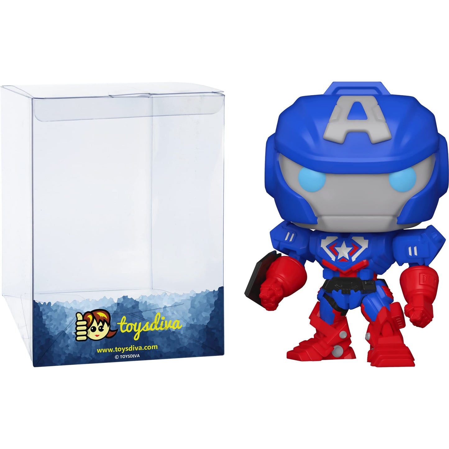 Capta i n Ameri c a: Fun ko P o p ! Vinyl Figurine Bundle with 1 Compatible 'ToysDiva' Graphic Protector (829-55233 - B)