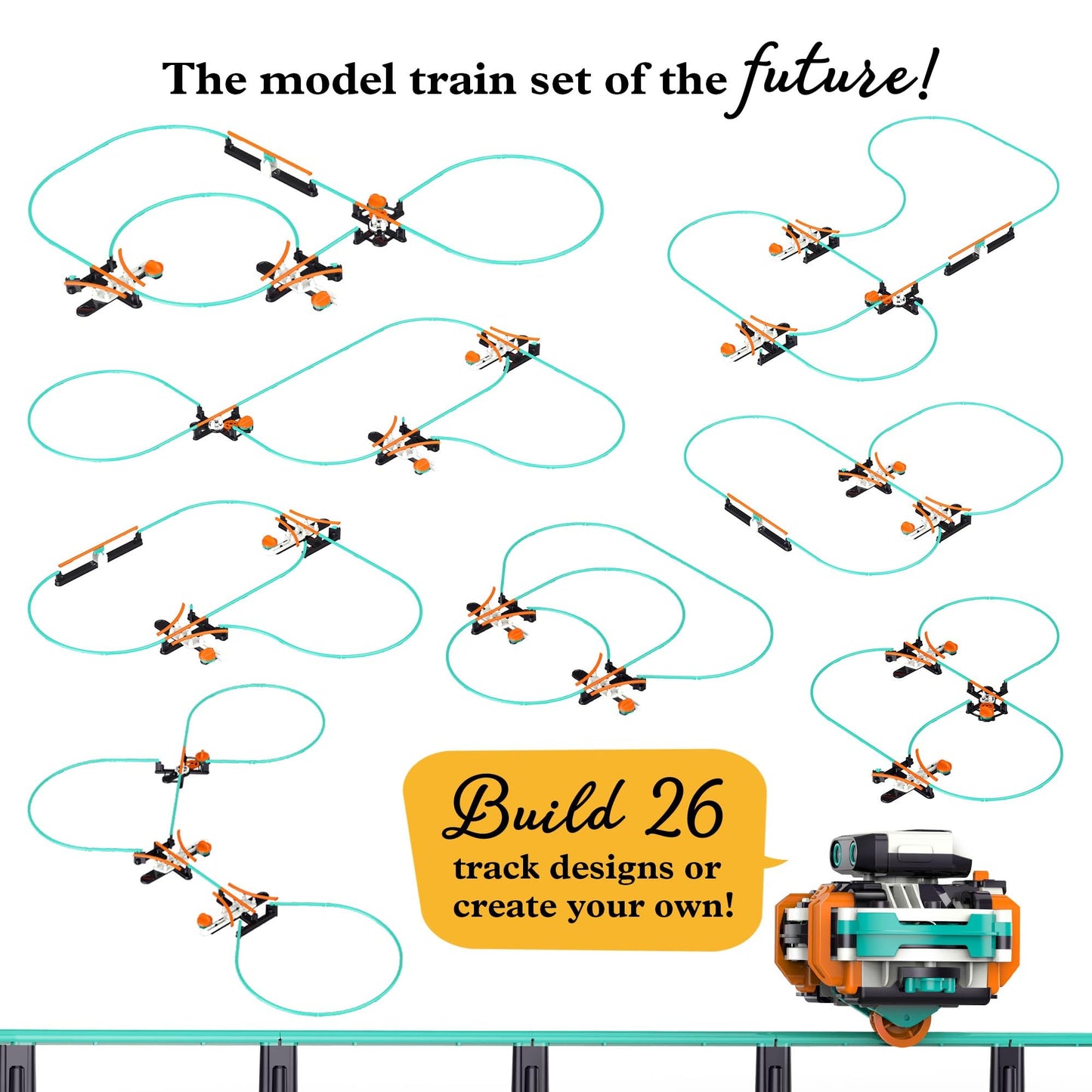 Thames & Kosmos RoboRails STEM Kit, Toy of The Year Winner, Build a Robot Monorail System w/Splitters, Cross Switch, Seesaw Mechanism, Modern-Day