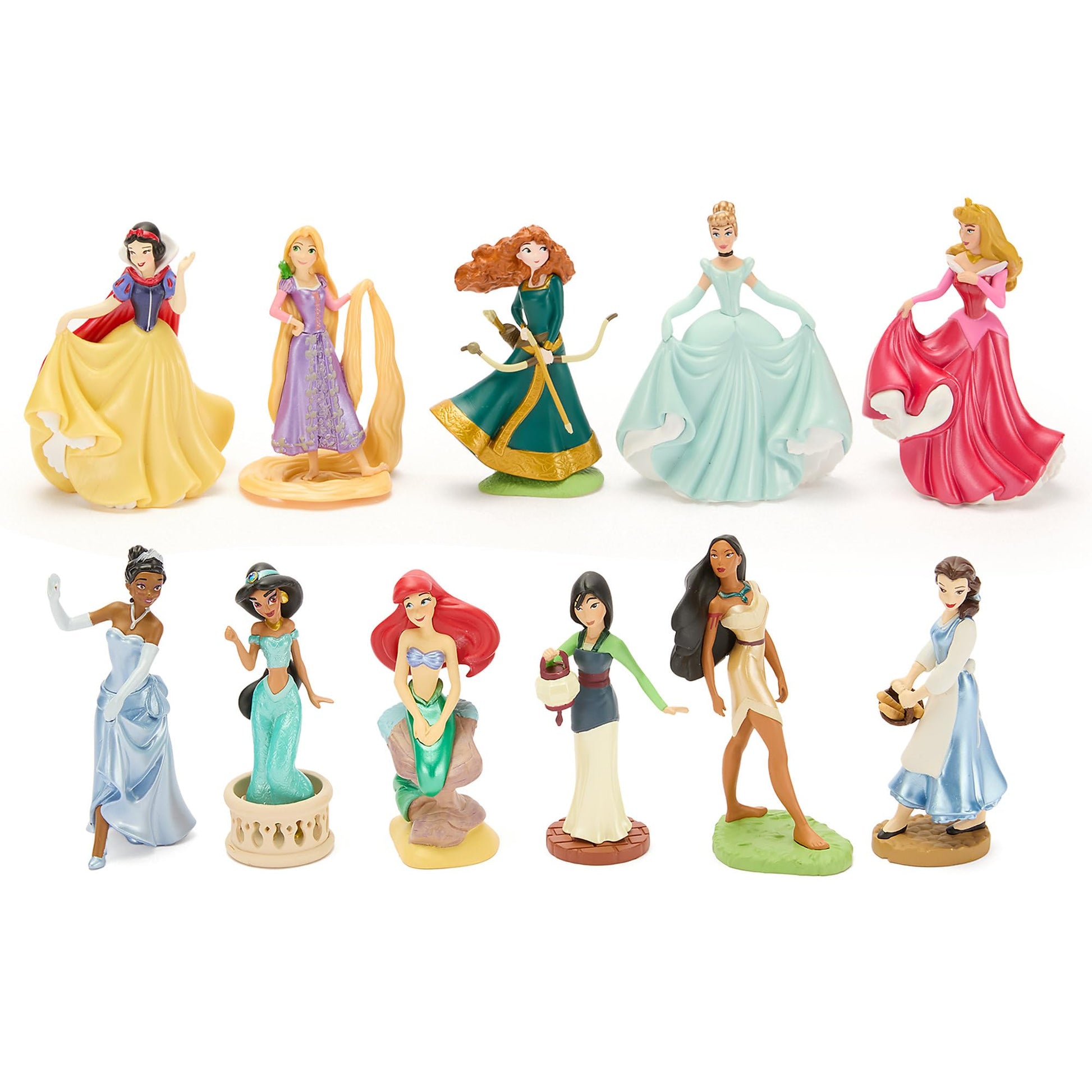 Disney Store Official Disney Princesses & Furry Friends Mega Figure Set - 20 Fully Sculpted Figurines - Includes Snow White, Cinderella, Aurora, Belle