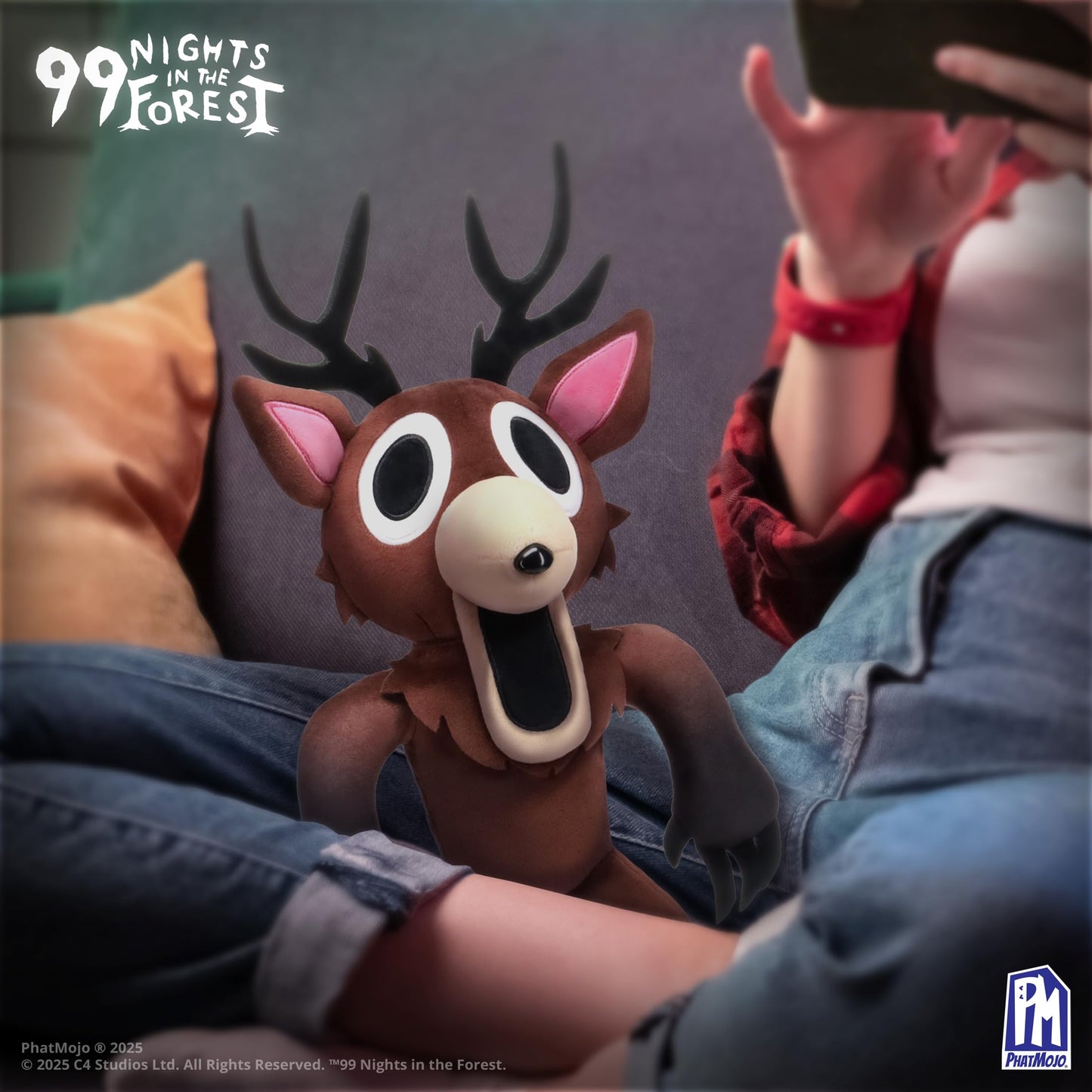 PhatMojo 99 Nights in The Forest - 12.5” Deluxe Plush - The Deer - Series 1 - Includes DLC Codes Redeemable on Roblox - Floppy Stuffed Animal Plush