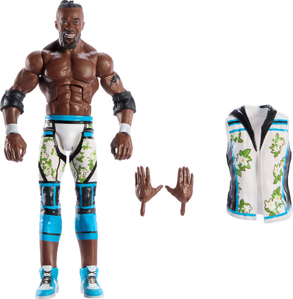 Mattel WWE Elite Action Figure & Accessories, Series #113 6-inch Collectible 6-inch Collectible Kofi Kingston with 25 Articulation Points & Swappable