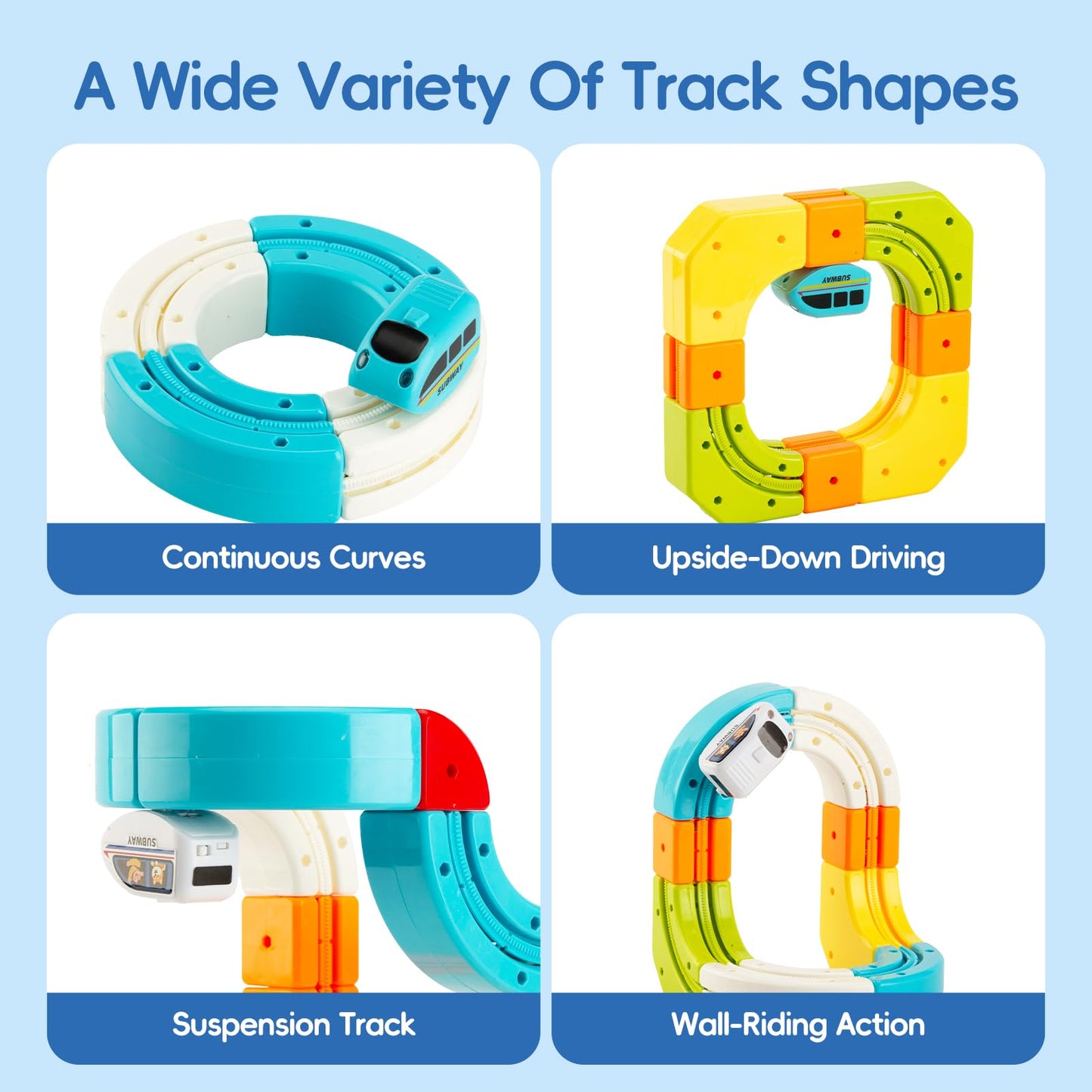 PlayGazz Kids Electric Train Set, 145PCS 3D Anti-Gravity Track Toy, STEM Educational Toy for Ages 3-8, Fun Birthday Gift for Boys and Girls 3 and Up