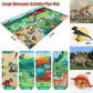 FRUSE Jurassic Dinosaur Toys Figures,12 PCS Realistic Large Dinosaur Figurines with Jumbo Play Mat & Information Dino Book,Educational Dino Figure