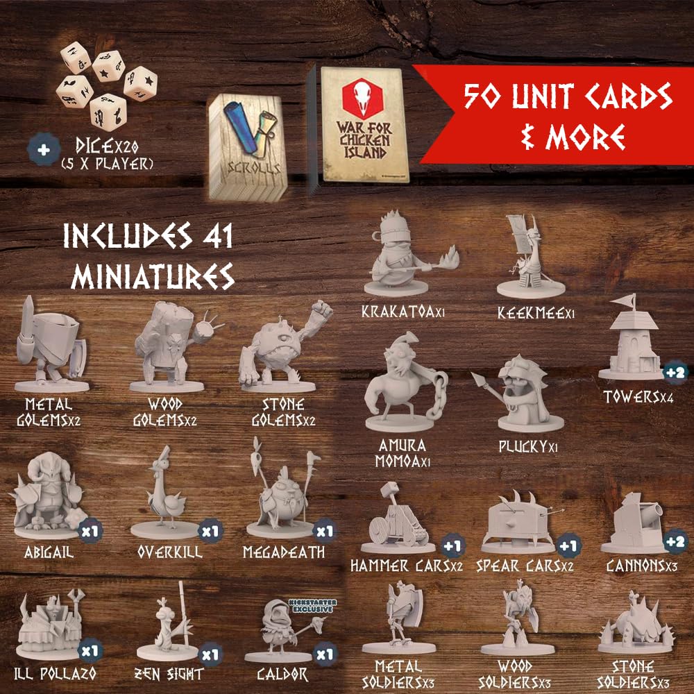 War for Chicken Island (2nd Edition) - Miniatures Skirmish Strategy Board Game for Adults, Family, and Friends Competitive Tabletop Game with No