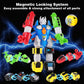 SOMMER 5-in-1 Magnetic Vehicles Toy Playset, Mix and Match STEM Stacking Assembling Car Kit with Storage Box, Transform into Robot, Birthday Gift