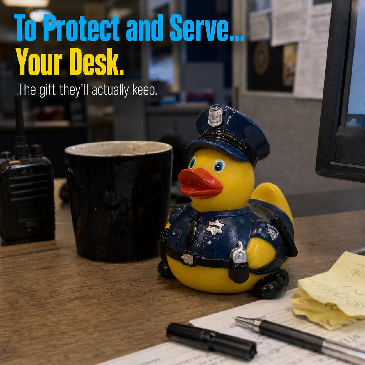 3 Inch DUCKY CITY Police Rubber Duck [Sealed, Floats Upright] Cop Officer Sheriff Toy for Kids, Baby Safe Bath Gift, Collectible Rubber Duckies