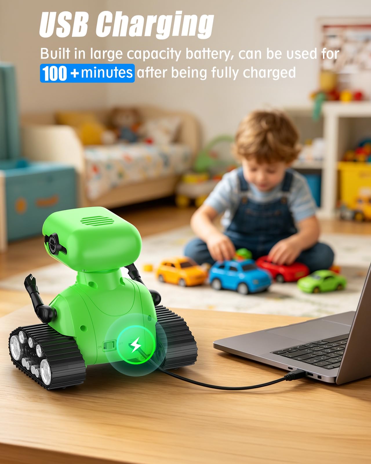 AisayGoo RC Robot Toy for Kids,Remote Control Robot with LED Eyes,Auto-Demo,Smart Voice,Singing and Dancing,Rechargeable Toys for Boys Girls,Ideal