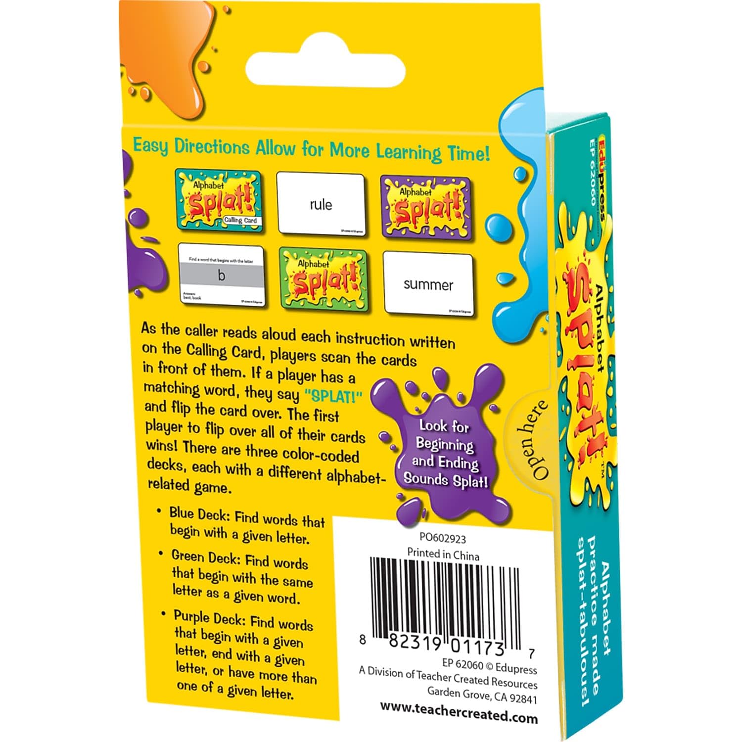 Teacher Created Resources Alphabet Splat™ Game Grades PreK-1 (EP62060)